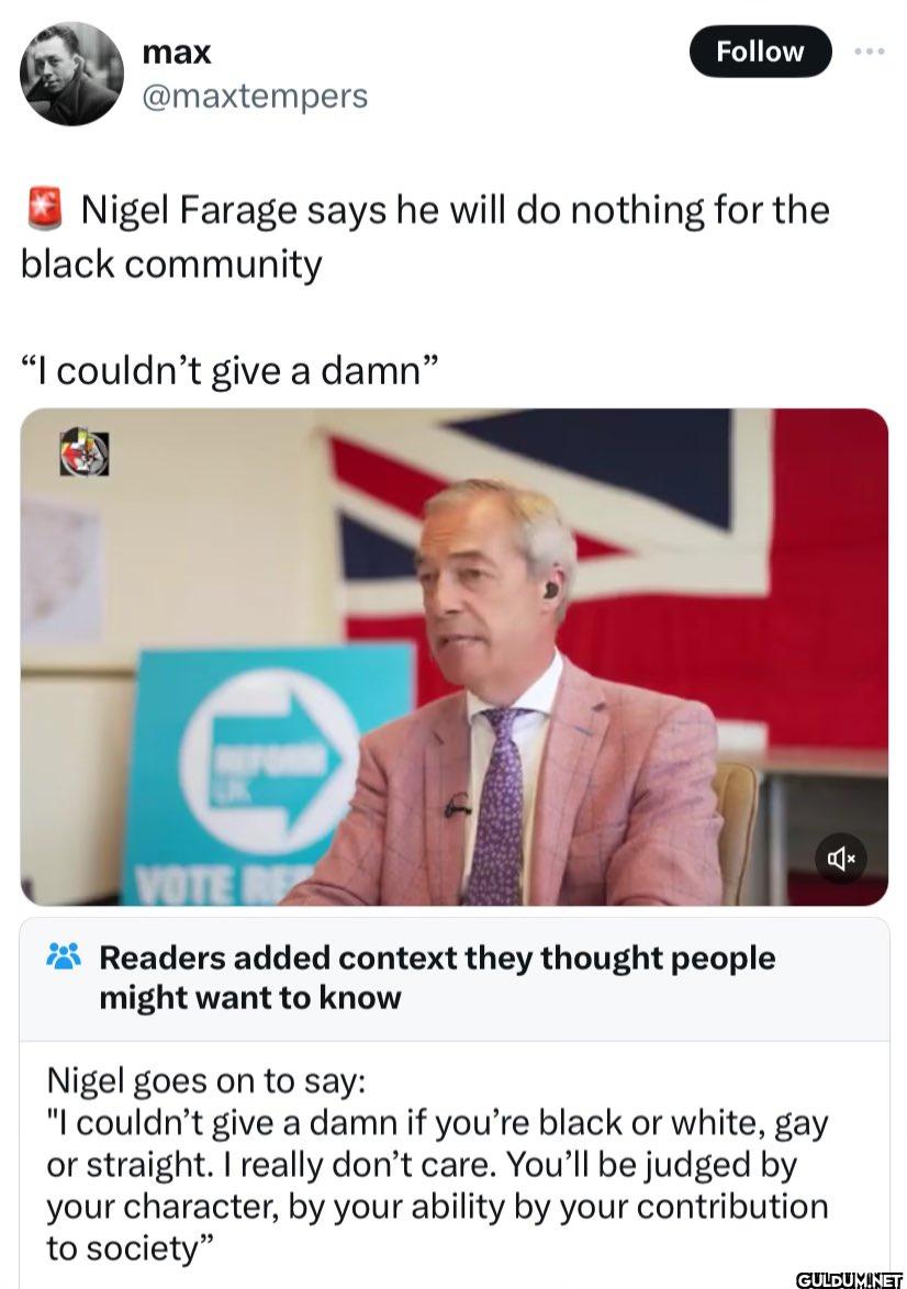 Follow Nigel Farage says...