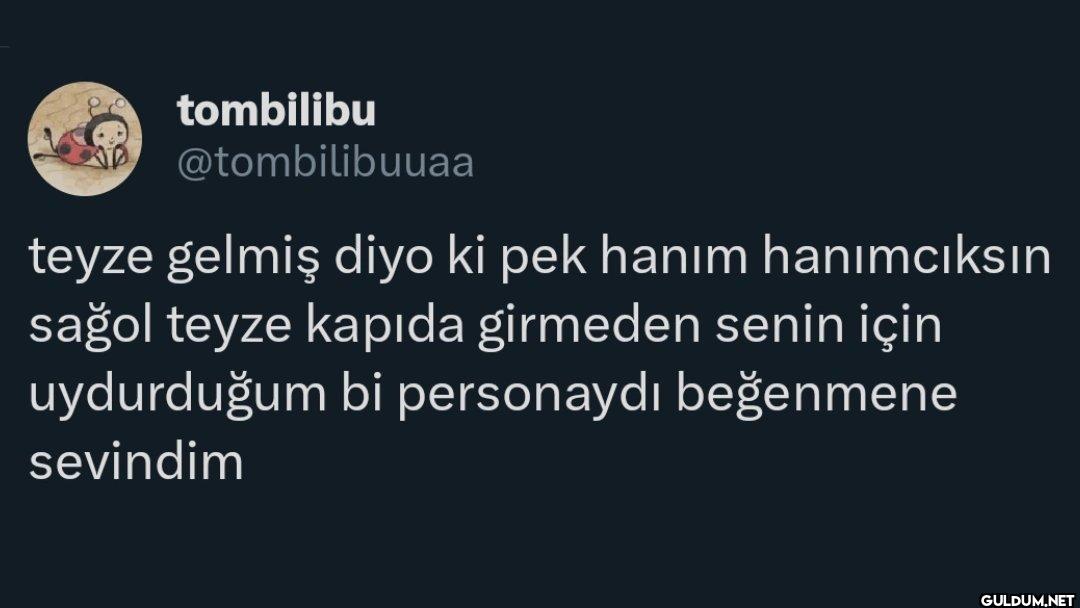 teyze gelmiş diyo ki pek...