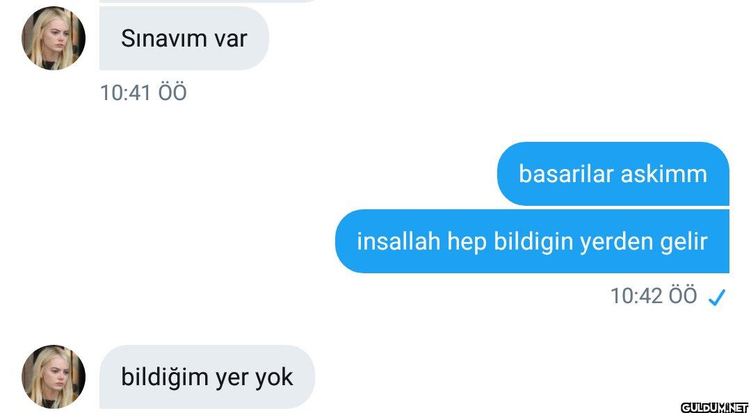 Sınavım var 10:41 ÖÖ...