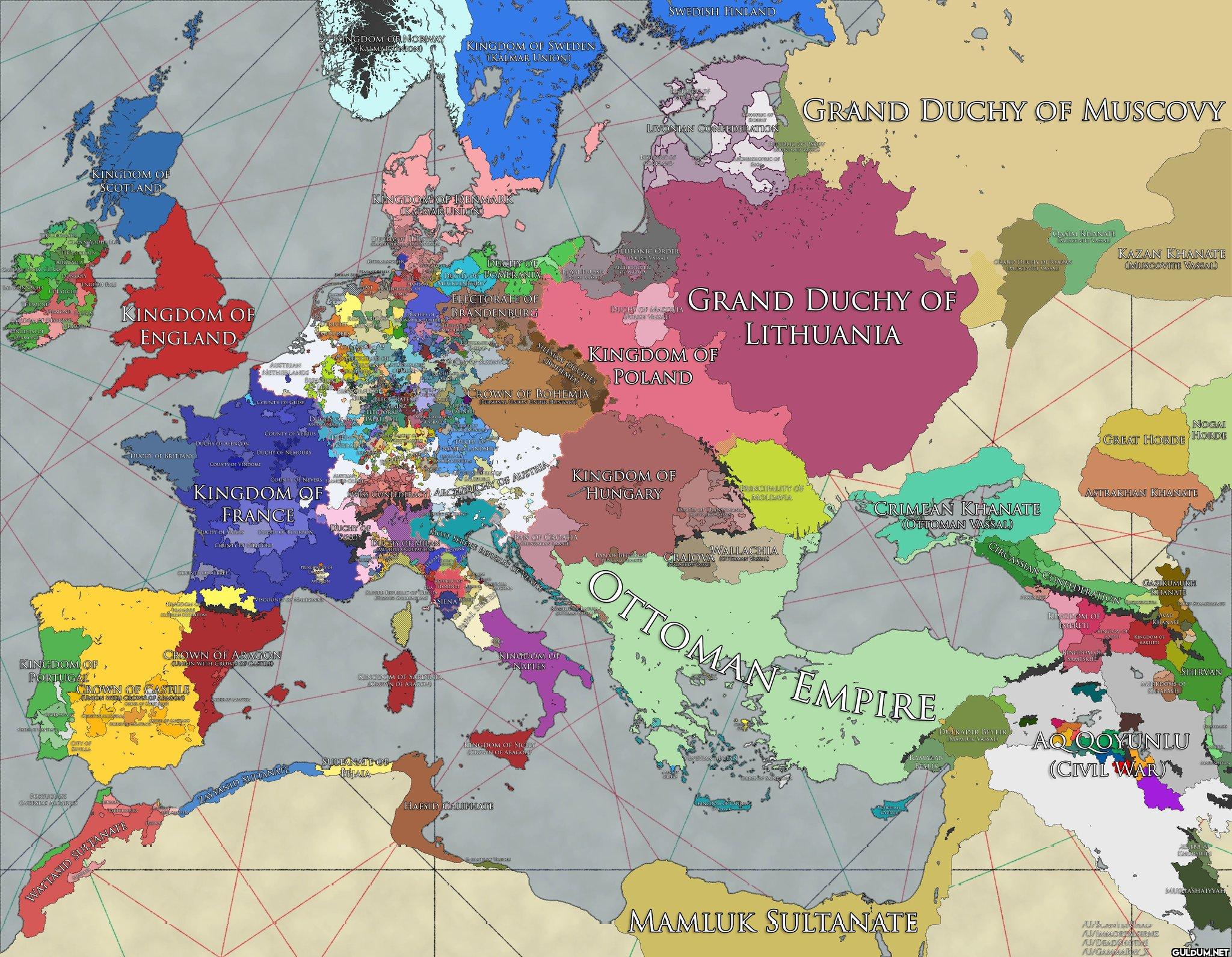 Map of Europe, January...