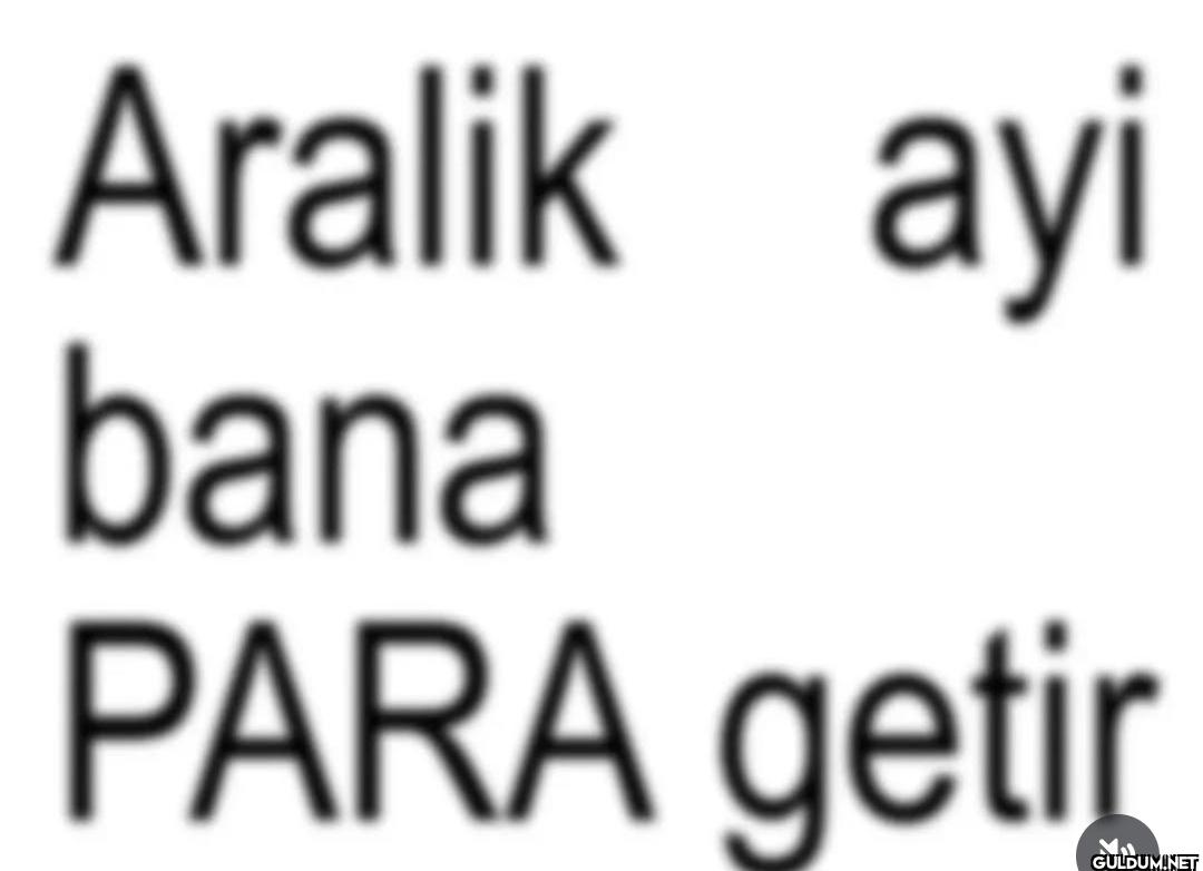 Aralik ayi bana PARA getir