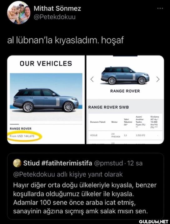 al lübnan'la kıyasladım....