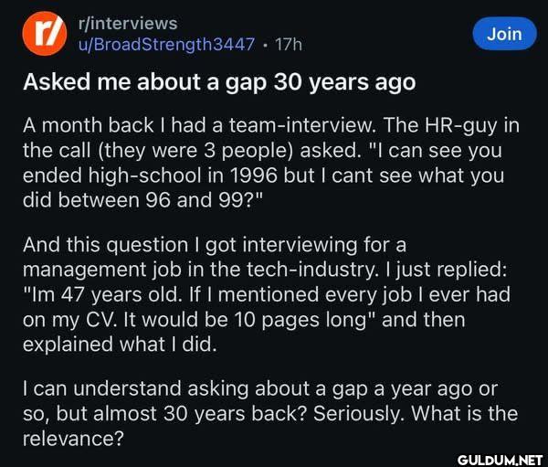 r/ r/interviews...