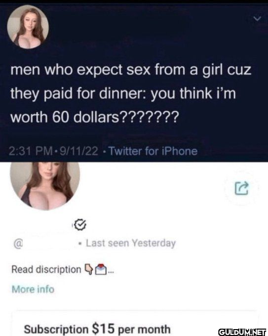 men who expect sex from a...
