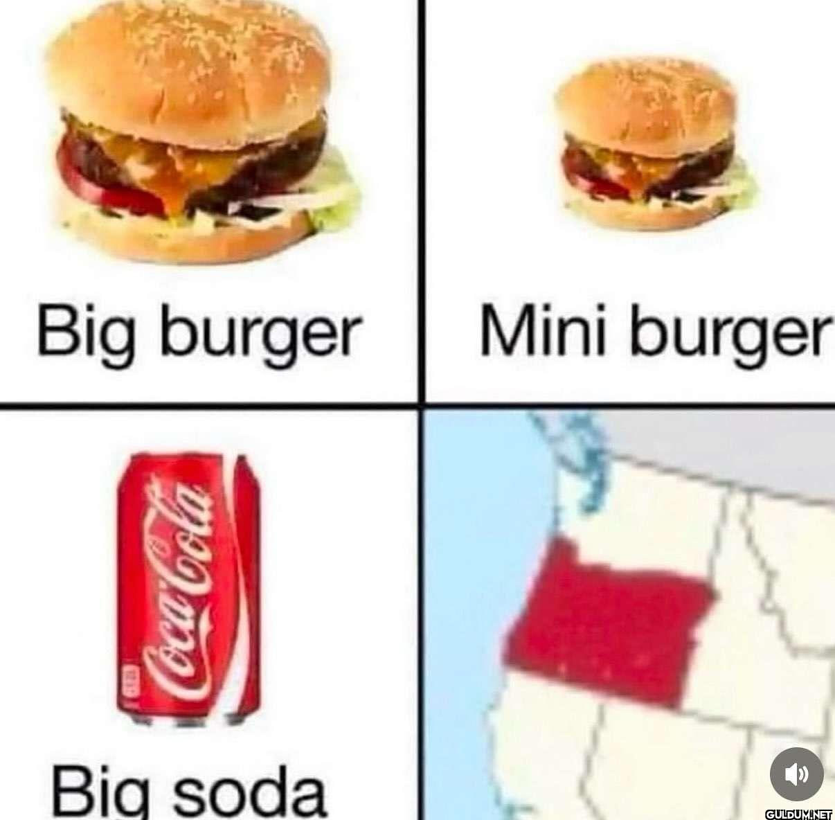 Big burger Mini burger Big soda