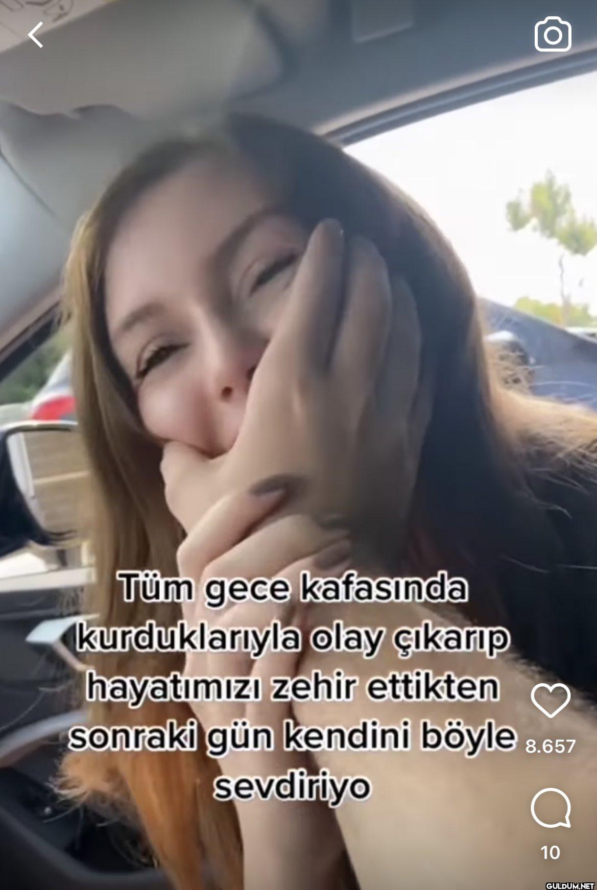 Tüm gece kafasında...