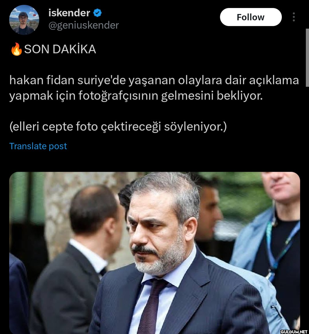 SON DAKİKA Follow hakan...