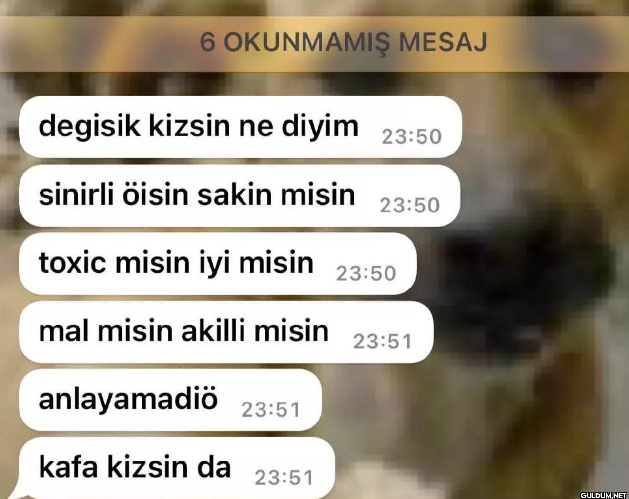 6 OKUNMAMIŞ MESAJ degisik...