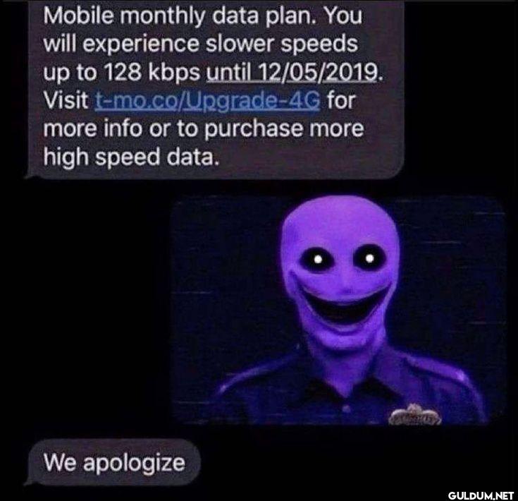 Mobile monthly data plan....