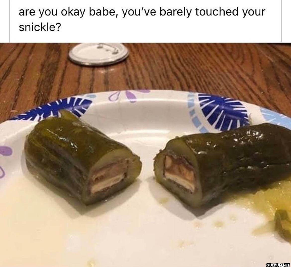 snickle    are you okay...