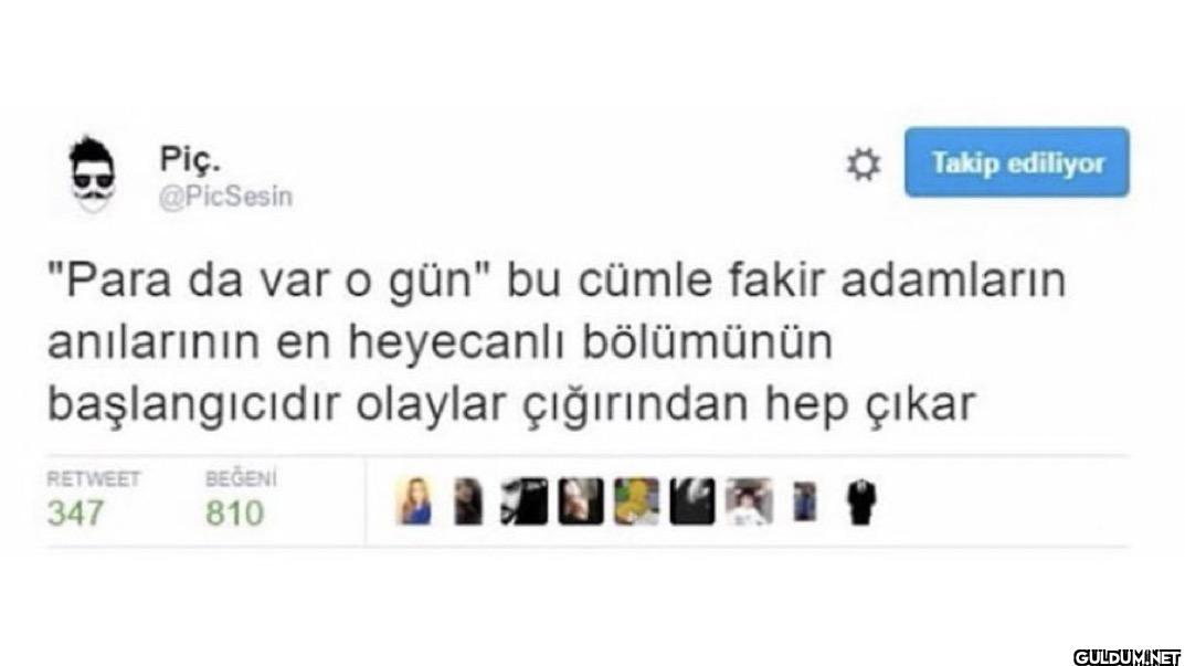 * Takip ediliyor "Para da...