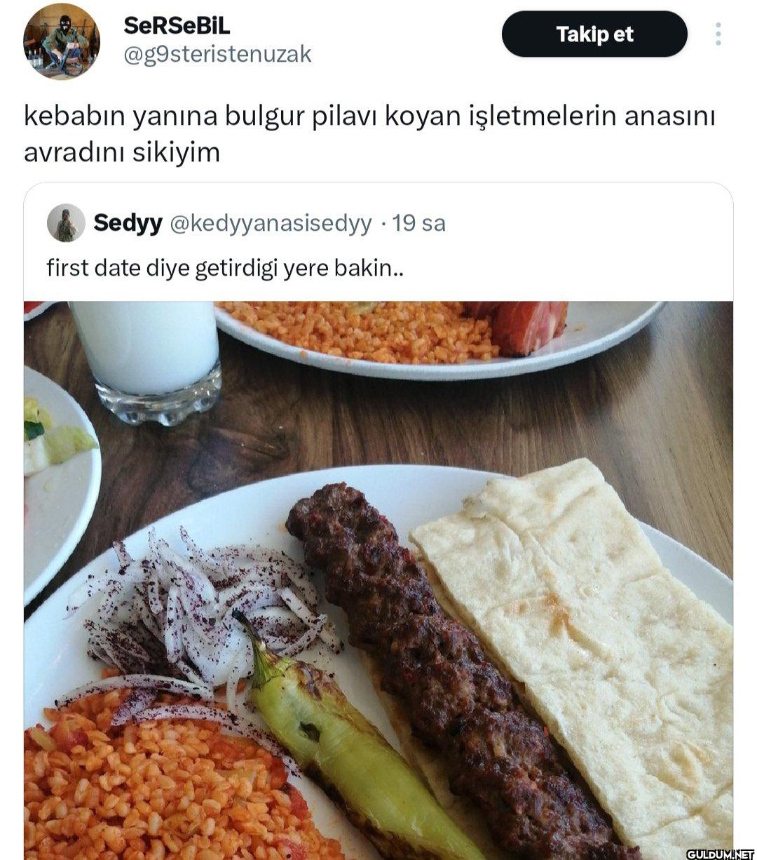 Takip et kebabın yanına...
