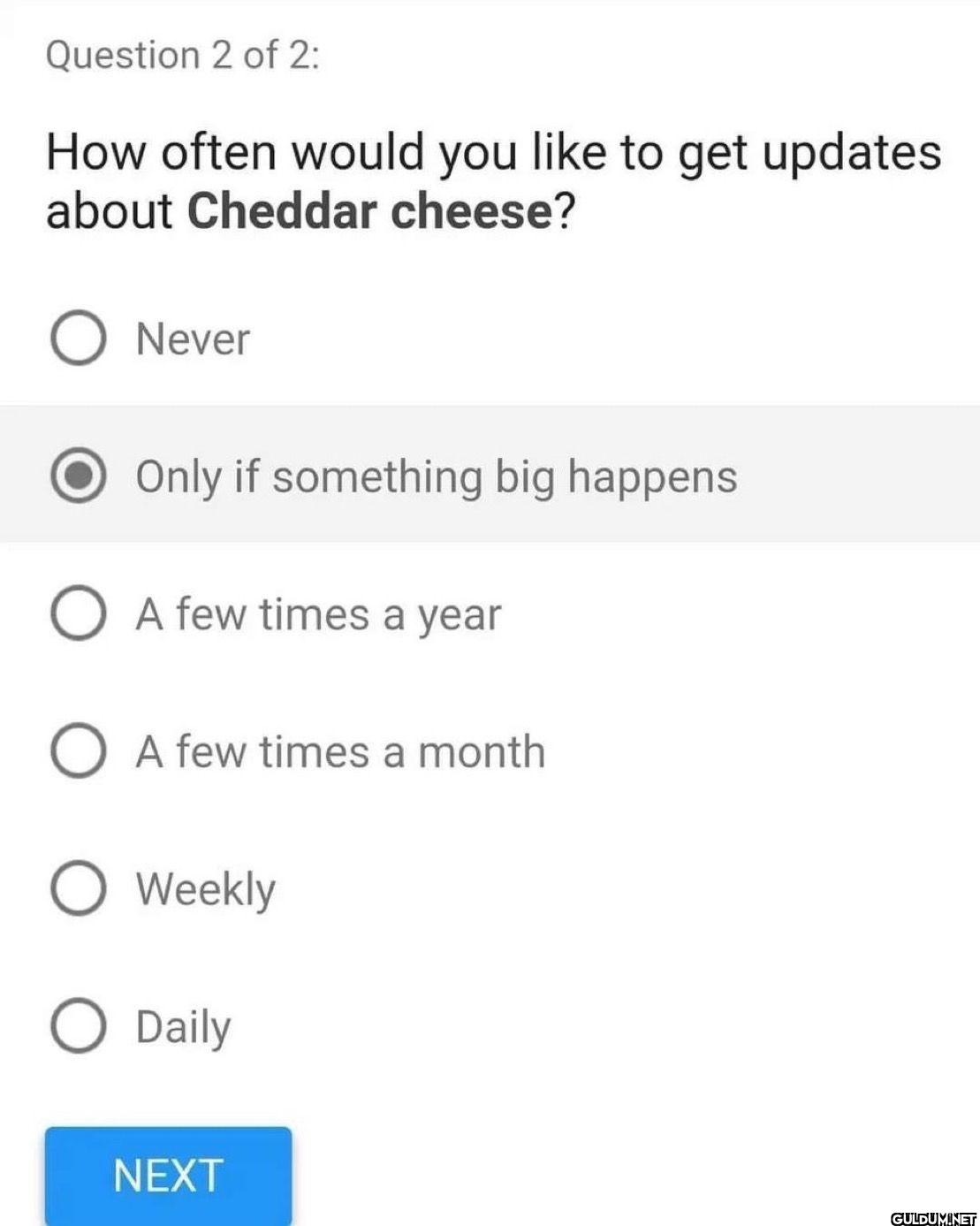 Question 2 of 2: How often...