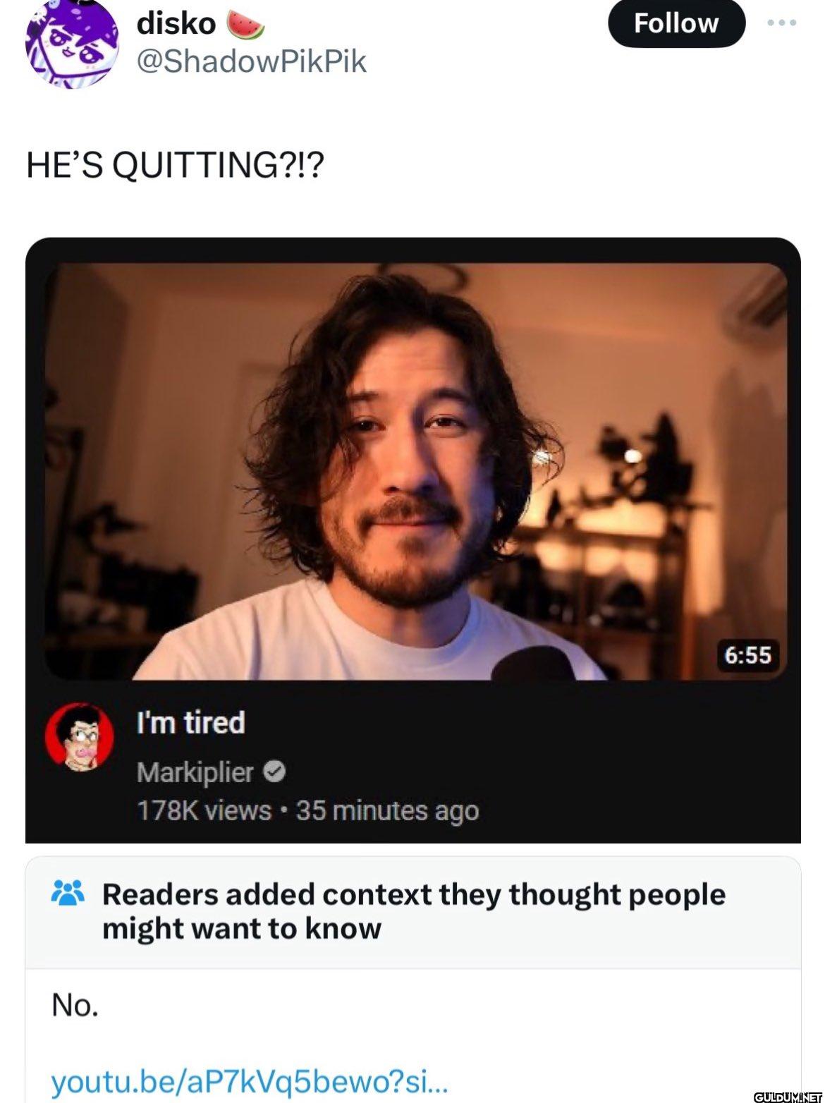 HE'S QUITTING?!? Follow...