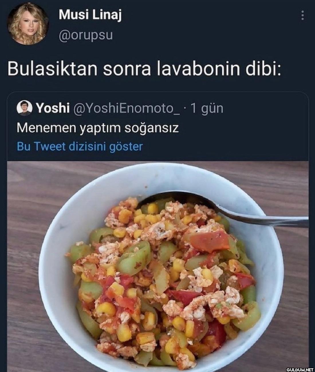 Bulasiktan sonra lavabonin...