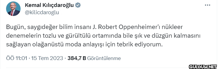 Bugün, saygıdeğer bilim...