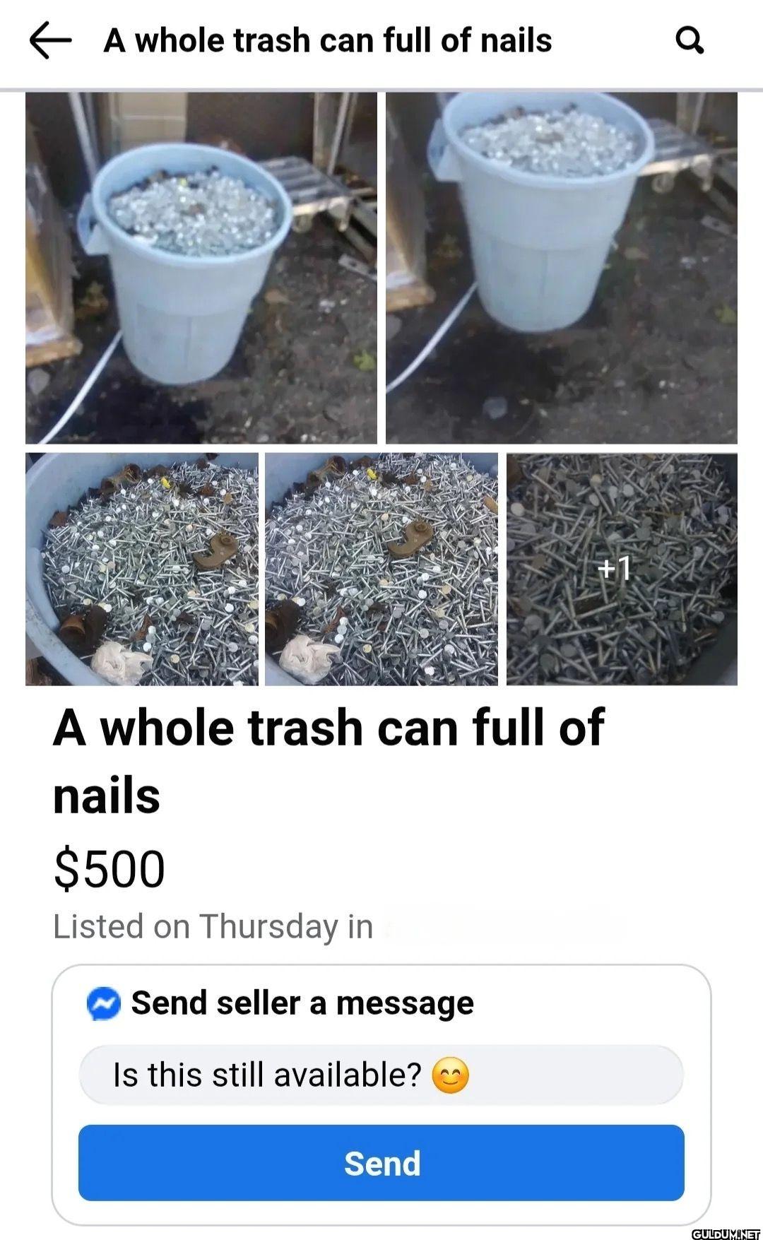 A whole trash can full of...