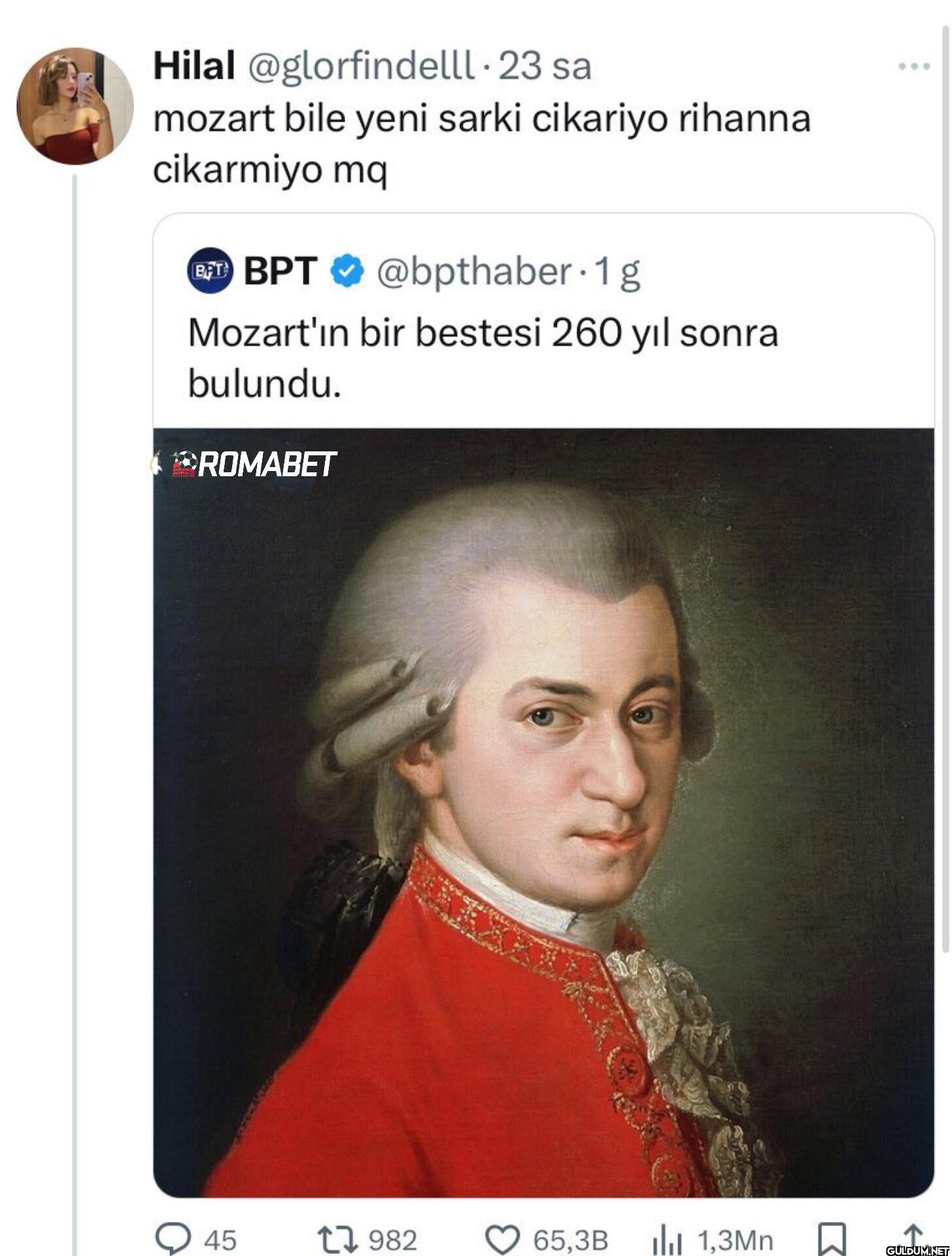.23 sa mozart bile yeni...