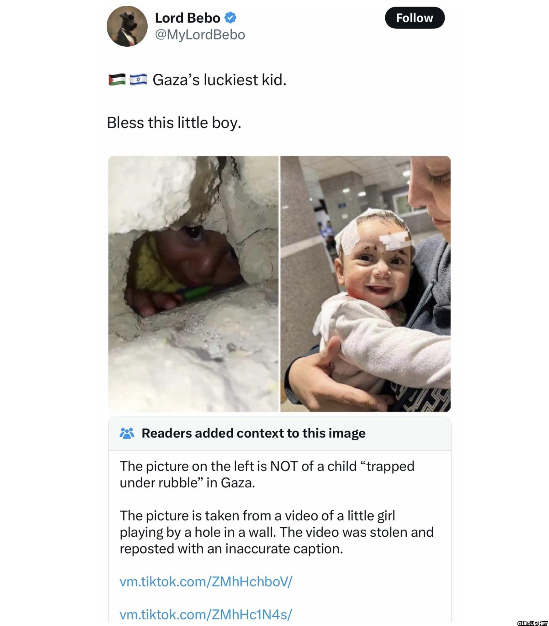 Gaza's luckiest kid. Bless...
