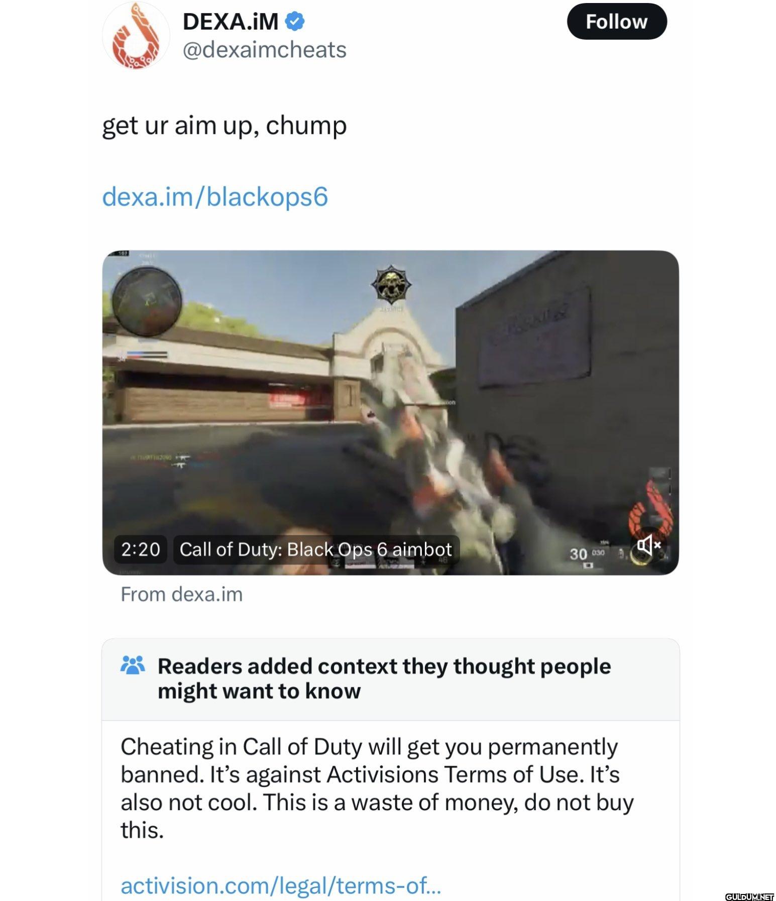 get ur aim up, chump...