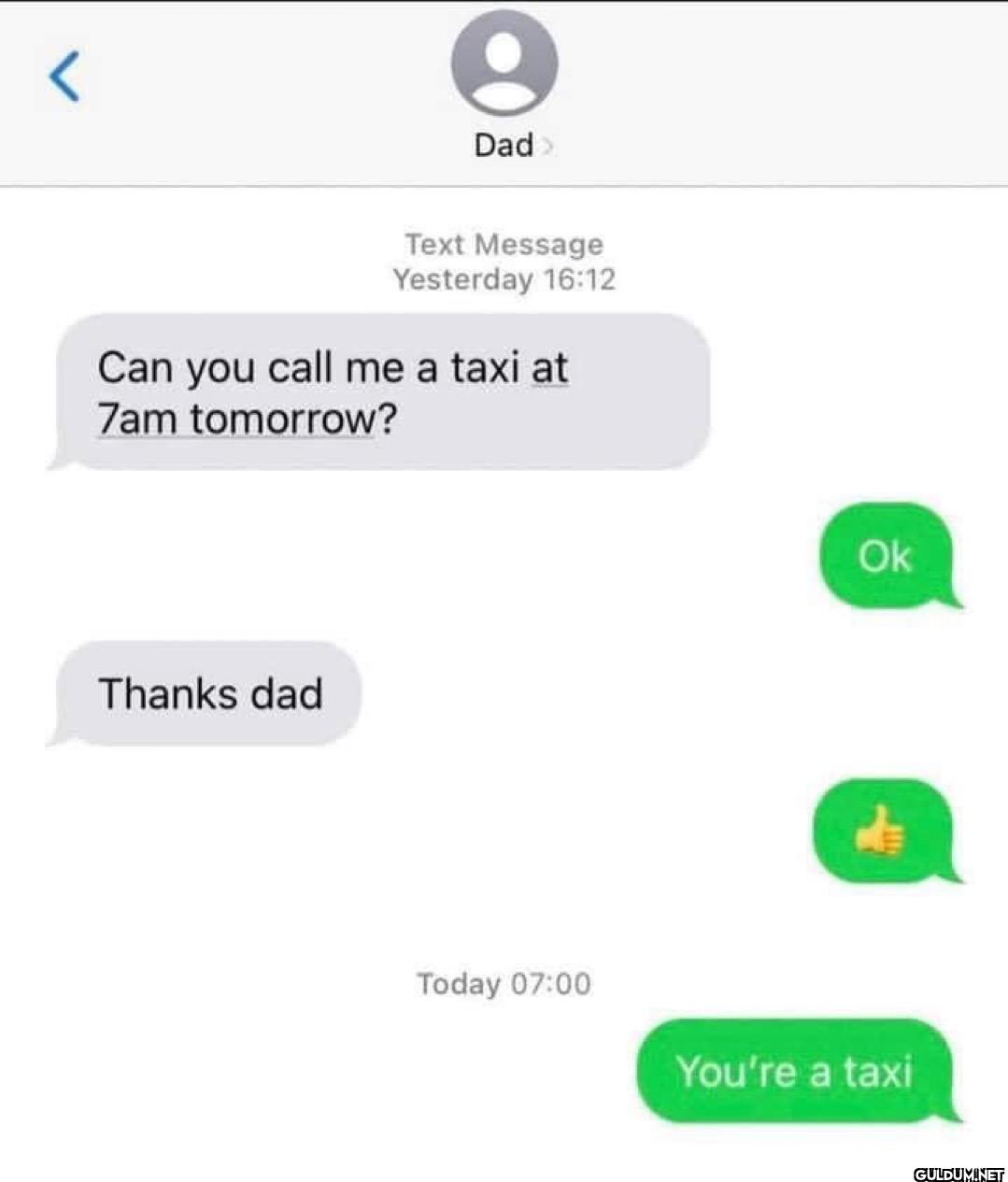 > Text Message Yesterday...
