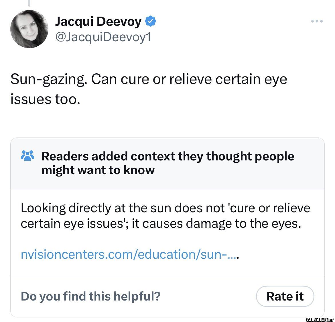 Sun-gazing. Can cure or...