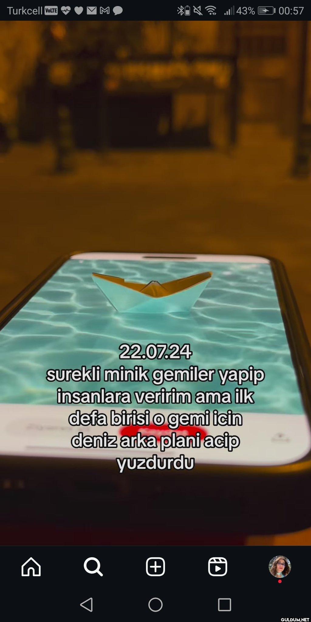 Turkcell VOLTE M 43% 00:57...