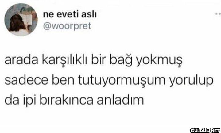 arada karşılıklı bir bağ...