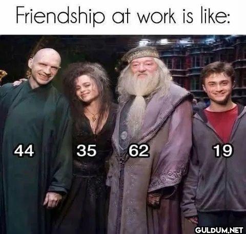 Friendship at work is 44 35 62 19