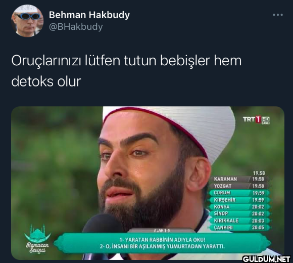 Oruçlarınızı lütfen tutun...
