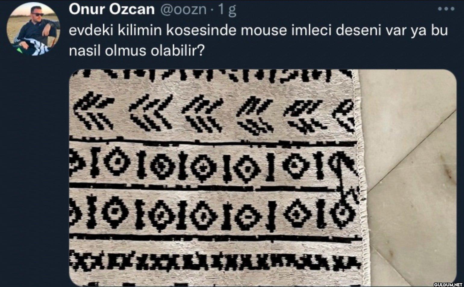 evdeki kilimin kosesinde...