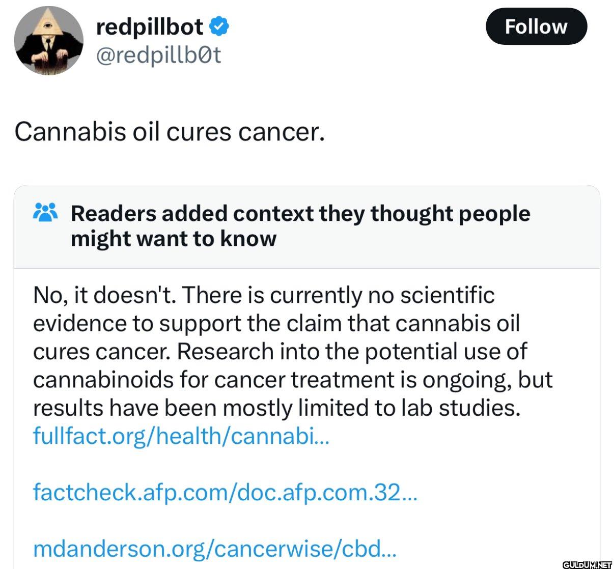 Cannabis oil cures cancer....