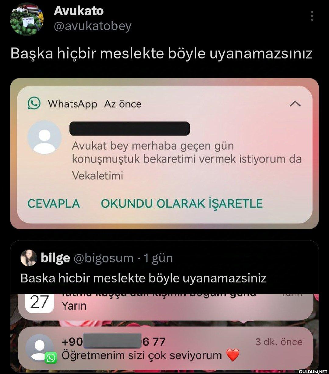 Başka hiçbir meslekte...
