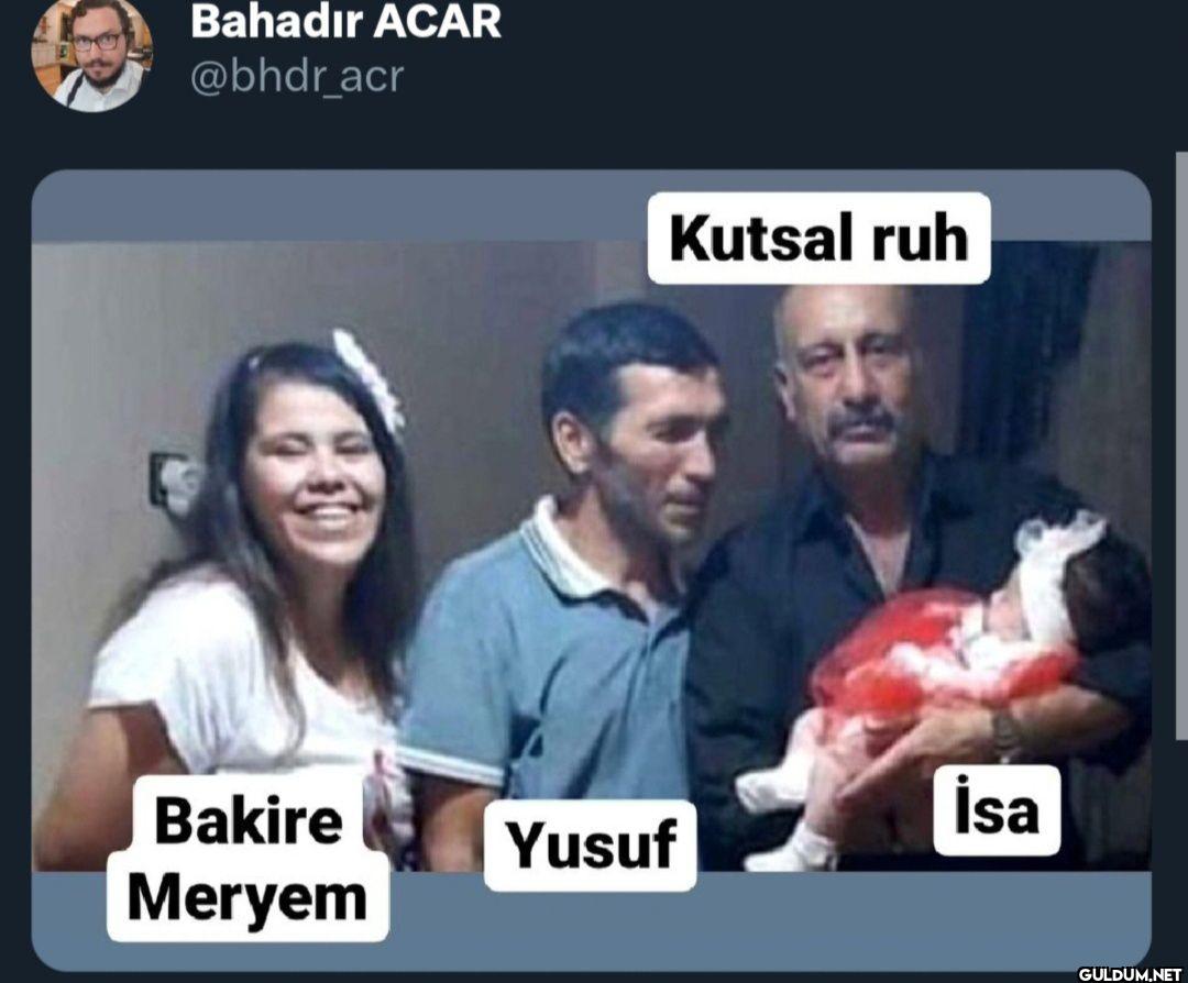 Kutsal ruh Bakire Meryem İsa Yusuf