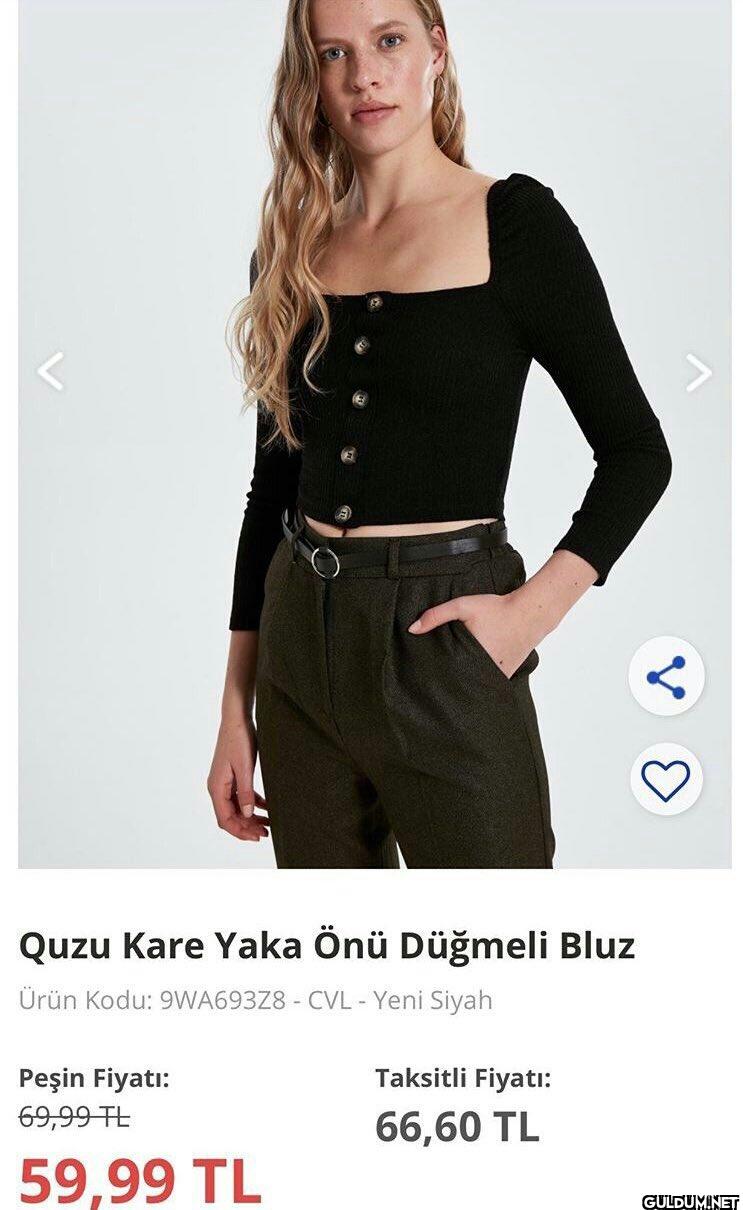 Quzu Kare Yaka Önü Düğmeli...