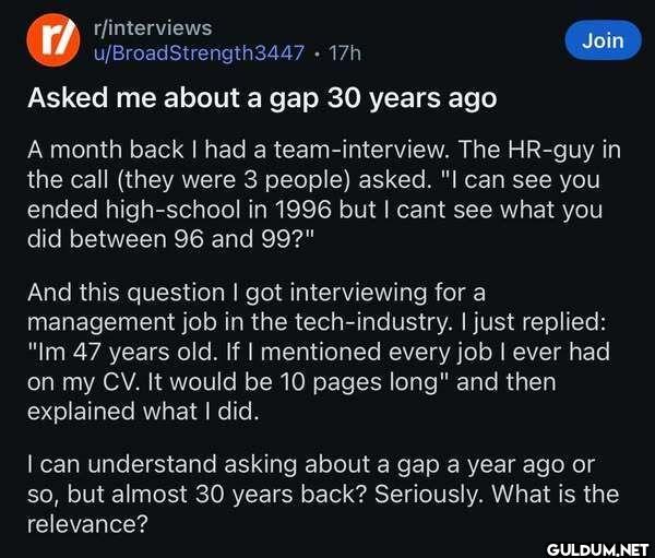 r/ r/interviews...