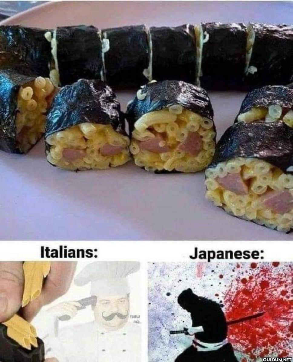Italians: 3 manu ma Japanese: