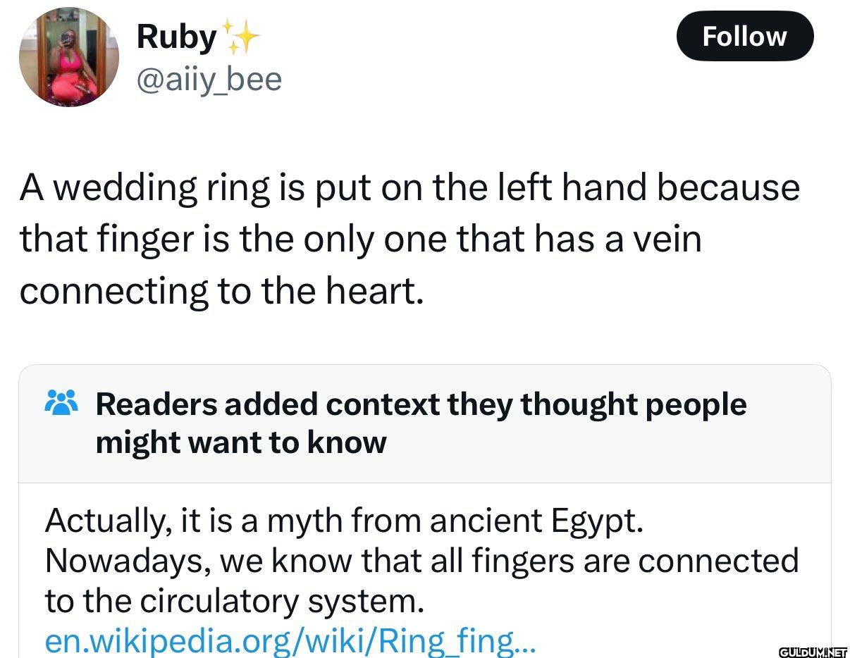 Follow A wedding ring is...