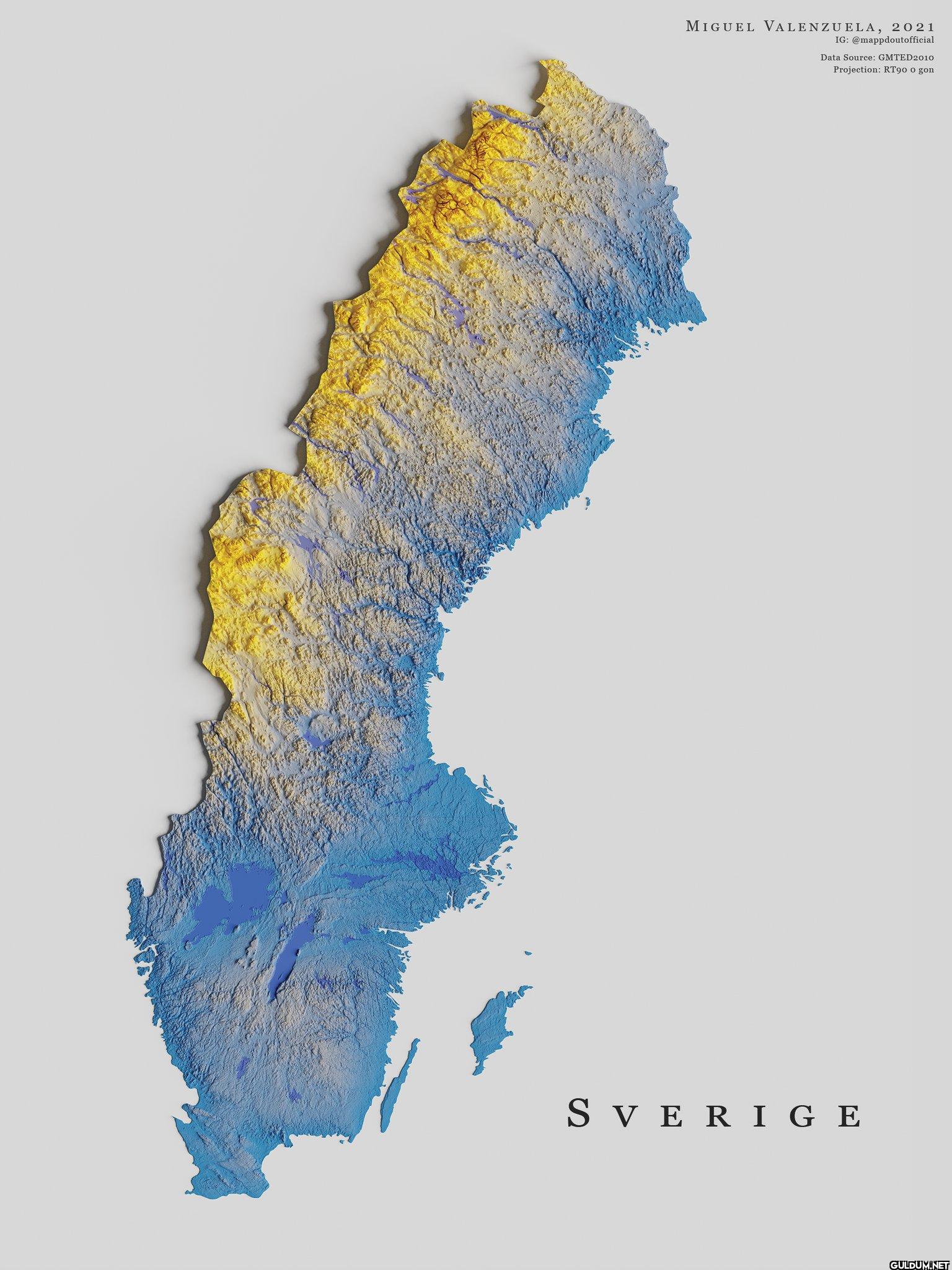 The topography of Sweden  ...