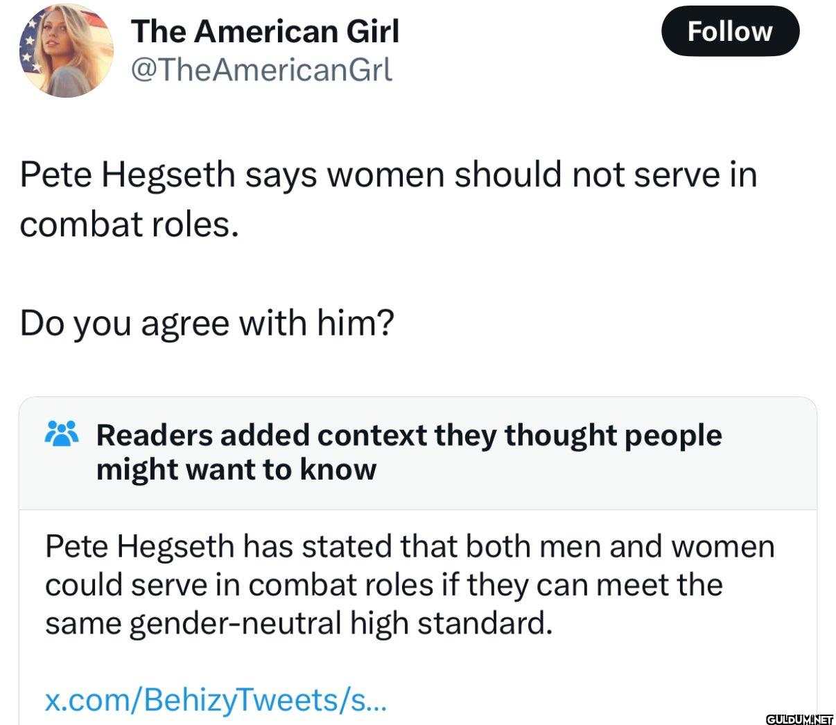 Follow Pete Hegseth says...