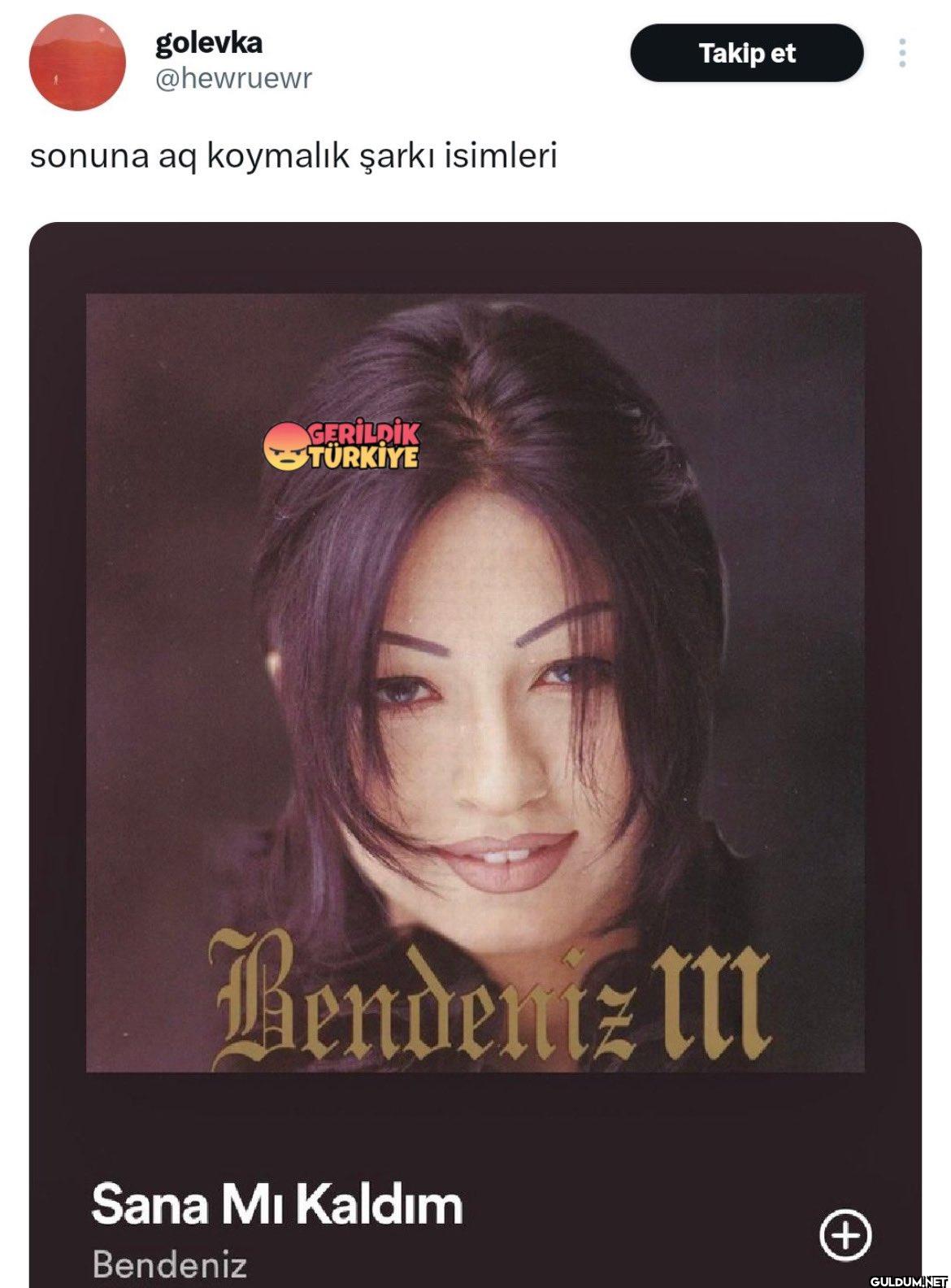 sonuna aq koymalık şarkı...