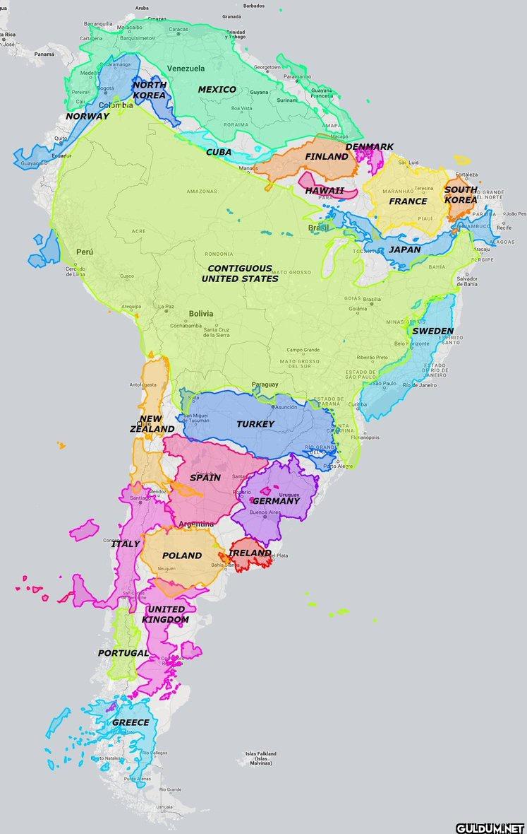 The true size of South...