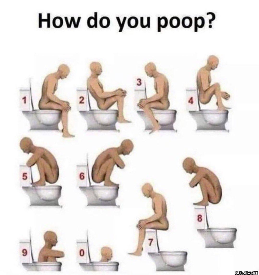 How do you poop? 2 3 5 6 9 0 8