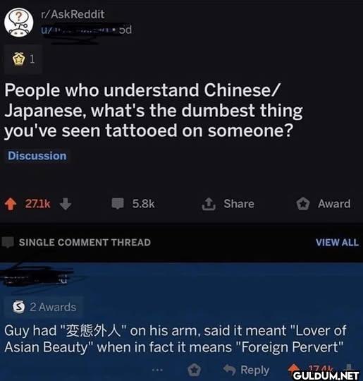 r/AskReddit 1 People who...