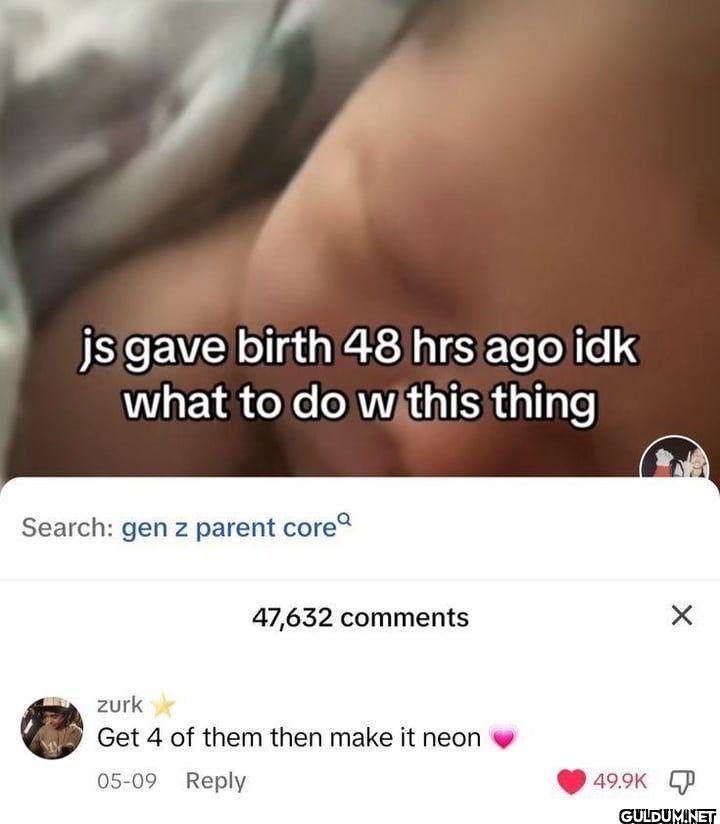 js gave birth 48 hrs ago...
