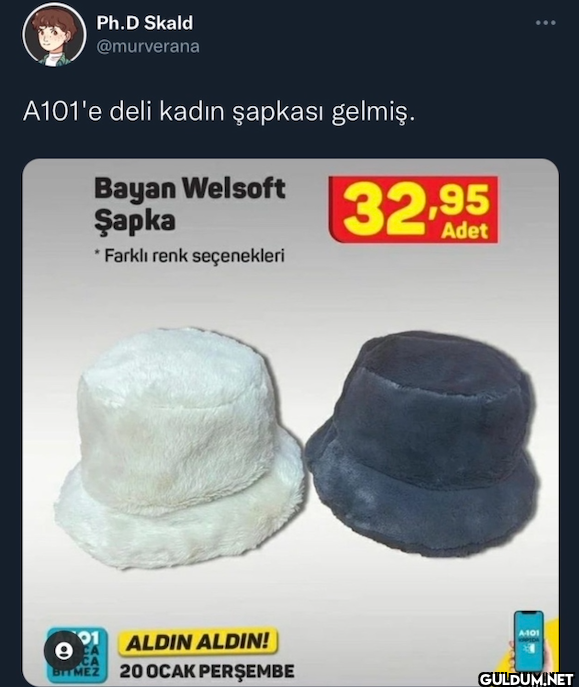 A101'e deli kadın şapkası...
