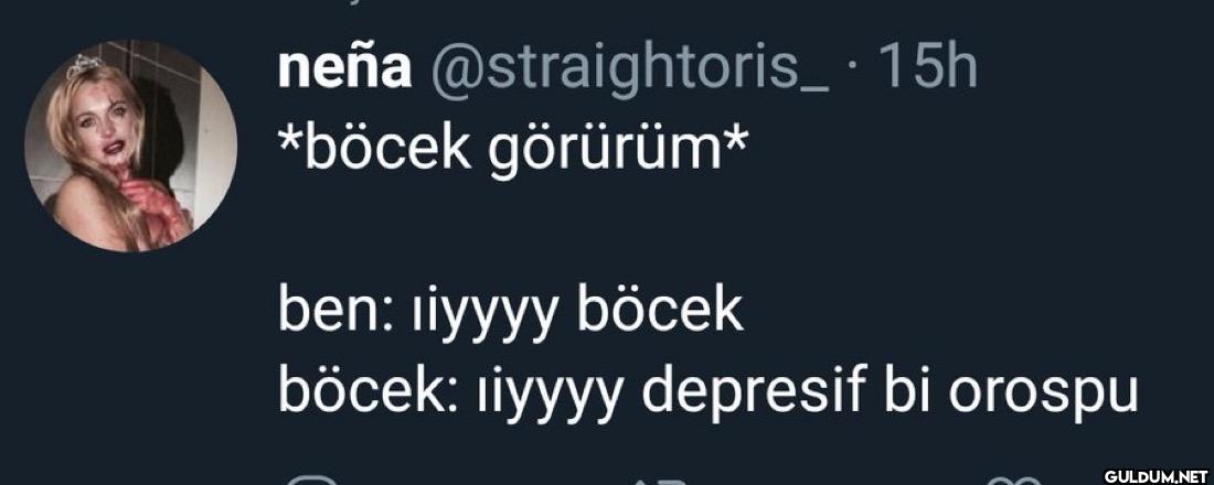 · 15h *böcek görürüm* ben:...