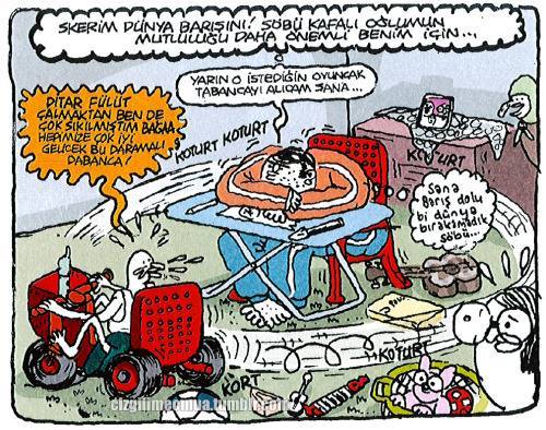 - Skerim dünya barışını!...