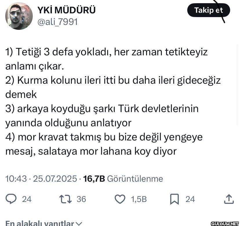 Takip et 1) Tetiği 3 defa...