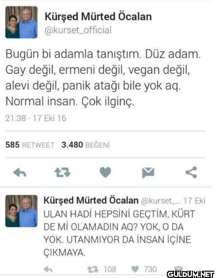Bugün bi adamla tanıştım....